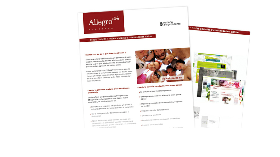 Cases and services leaflet Allegro 234 branding image