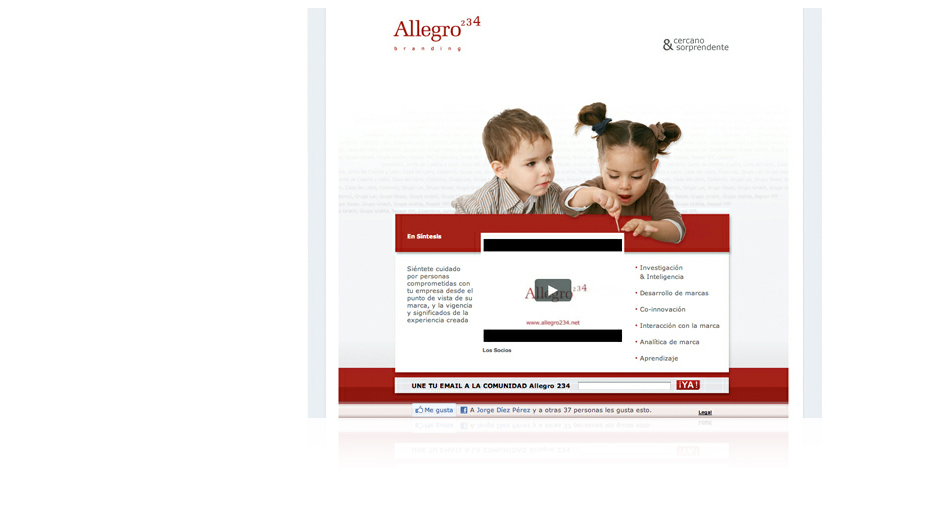 Diseño landing page Allegro 234 branding imagen
